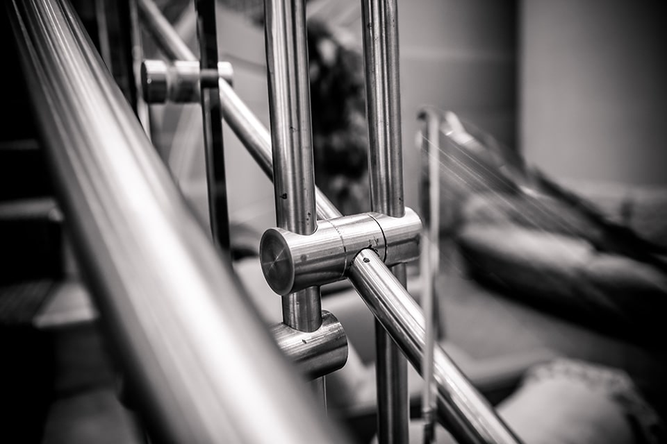 Stainless Steel Wrought Iron and Glass Stair Railings