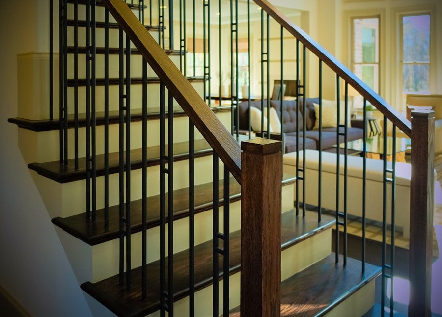 pre-finished iron stair railing balusters
