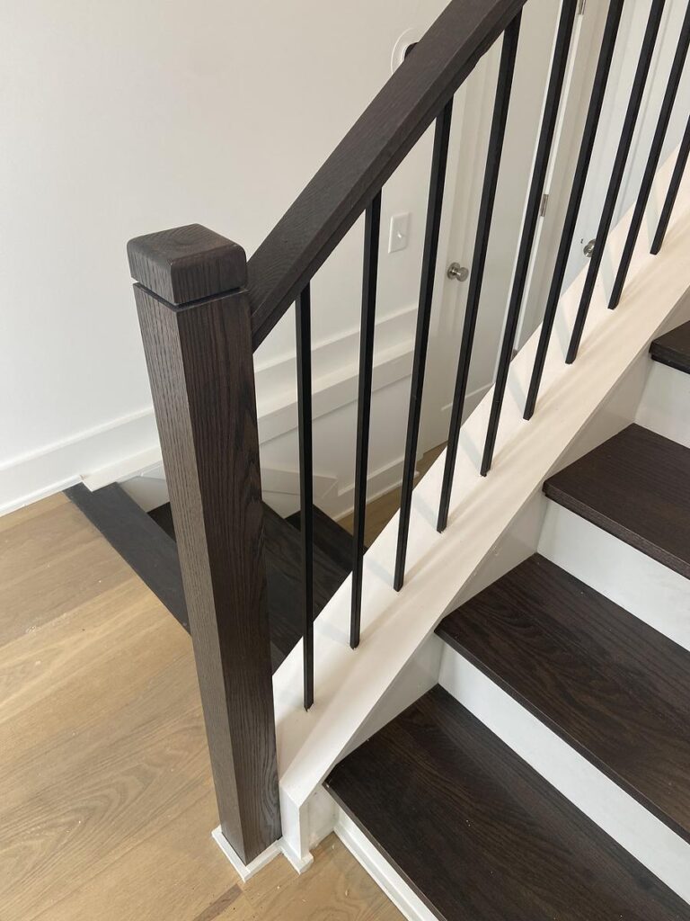 custom wood and iron stair railing 2