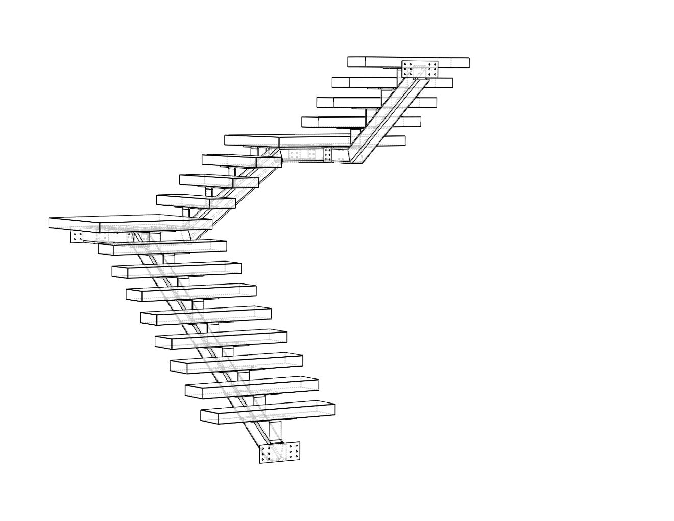Mono-Stringer U-Stair modern staircase design