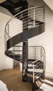 Helical Steel Staircase in a Modern Loft