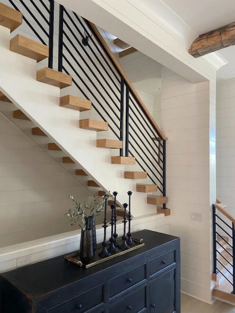 Modern Staircase Ideas: Design and Materials (open riser stairs with mixed materials)