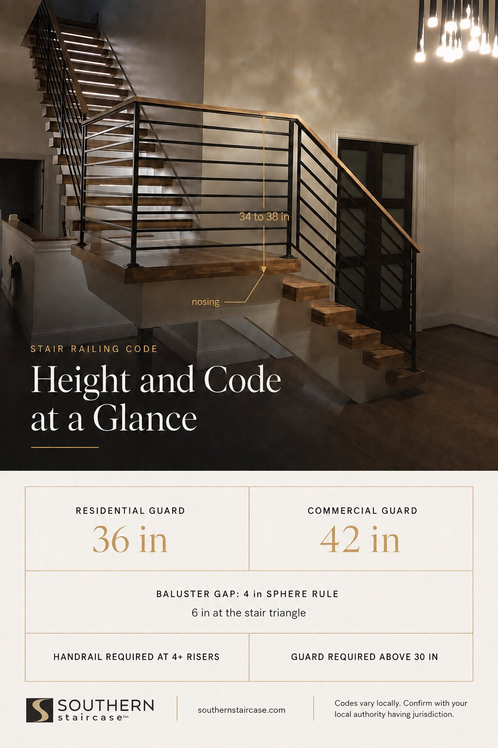 Stair Railing Height and Code at a Glance